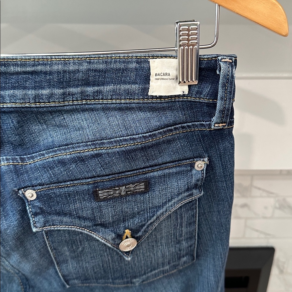 Hudson Bacara crop straight cuffed Jeans Dark Blue Denim - Picture 4 of 8